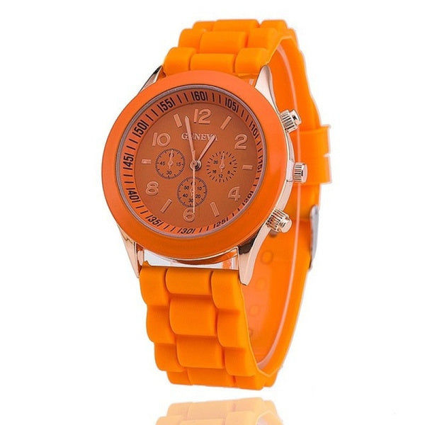 Geneva Quartz Watch Armbanduhr mit Silikonband Elektroniktrade Switzerland