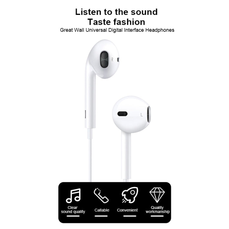 Great Wall 8-polig In-Ear-Kopfhörer der zweiten Generation, Länge: 1,2 m (weiß) Elektroniktrade Switzerland