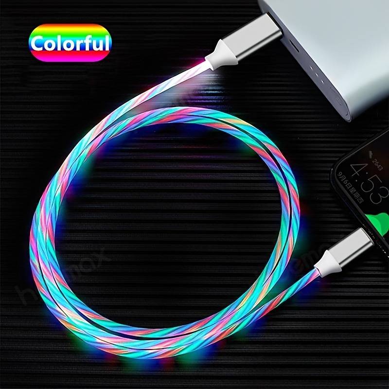 4A 12W Flow Leuchtendes USB-Kabel Für iPhone 14 13 12 11 Pro etc..