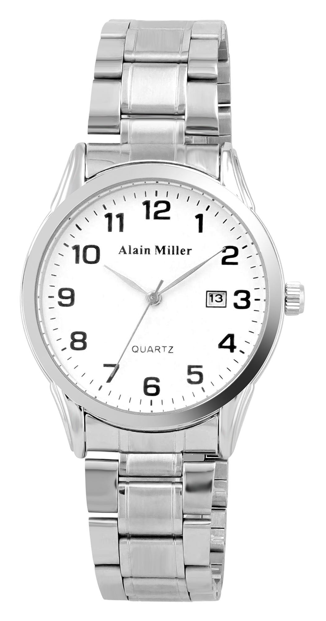 Alain Miller Herrenuhr mit Gliederarmband, Edelstahl