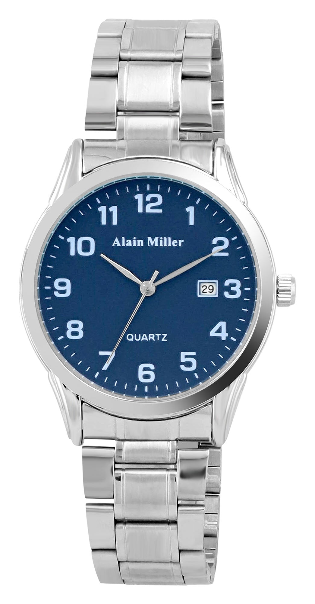 Alain Miller Herrenuhr mit Gliederarmband, Edelstahl