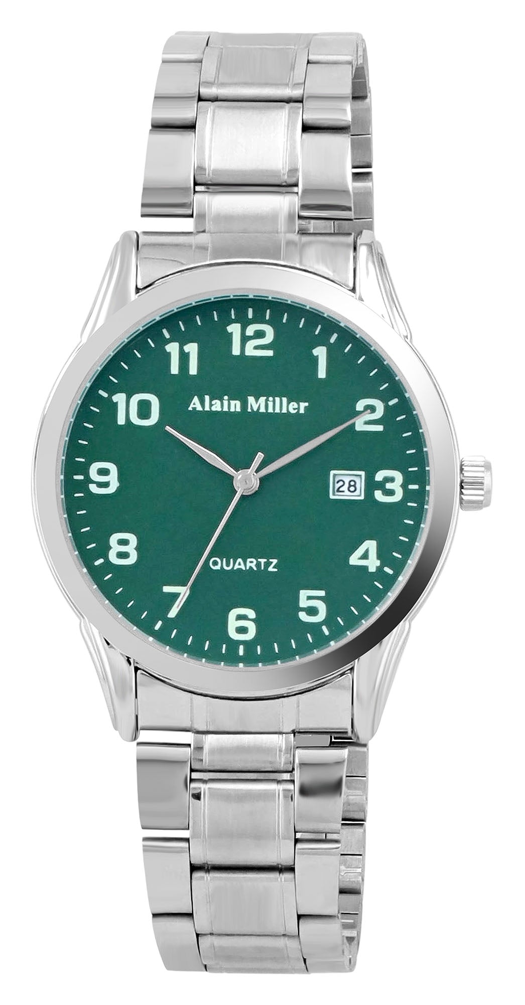 Alain Miller Herrenuhr mit Gliederarmband, Edelstahl