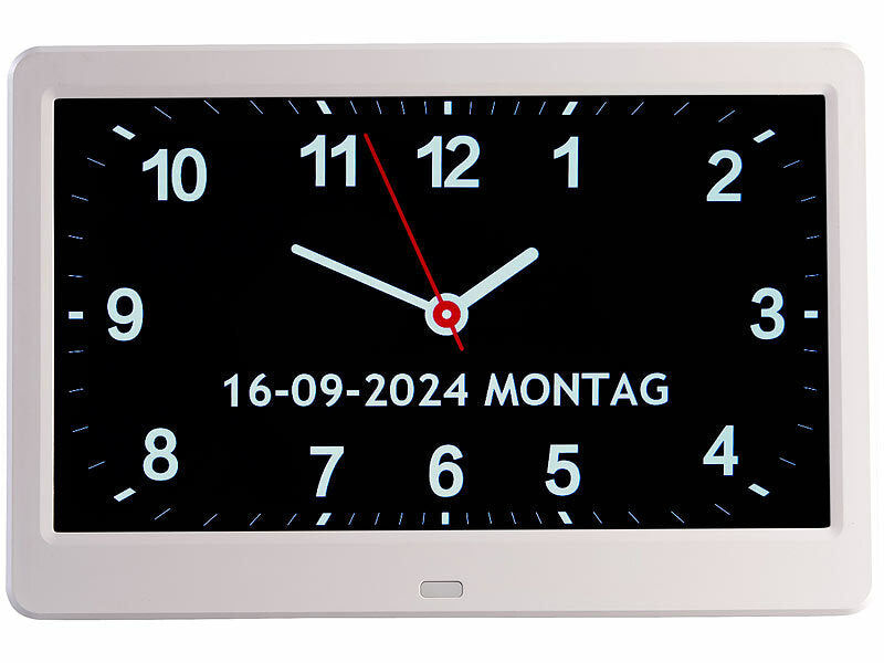 infactory Digital-Uhr mit 10"-Display, Wecker, Medizin-Erinnerung, Mediaplayer Elektroniktrade Switzerland