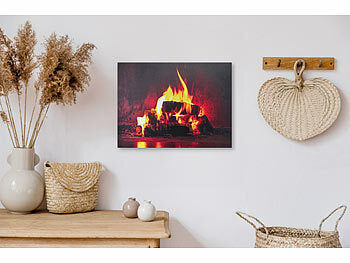 infactory infactory LED Bild Kaminfeuer: Animiertes LED-Wandbild "Kaminfeuer", 40 x 30 cm Elektroniktrade Switzerland