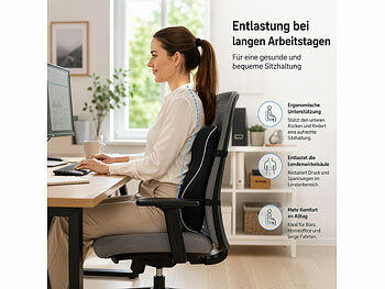 infactory infactory Lordosekissen: Ergonomisches Rückenkissen aus Memory-Foam, waschbarer Bezug, 2 Gurte elektroniktrade Switzerland