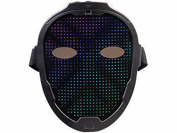 infactory LED-Gesichtsmaske mit Gestensteuerung, 80 Muster, LiPo-Akku, USB-C Elektroniktrade Switzerland
