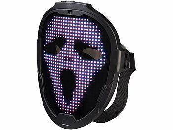 infactory LED-Gesichtsmaske mit Gestensteuerung, 80 Muster, LiPo-Akku, USB-C Elektroniktrade Switzerland
