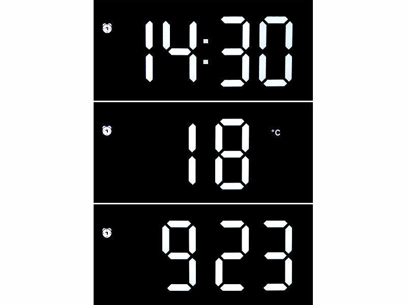 infactory LED-Wecker mit Vibrationskissen, 3 Alarm-Modi, Snooze, Temperatur Elektroniktrade Switzerland