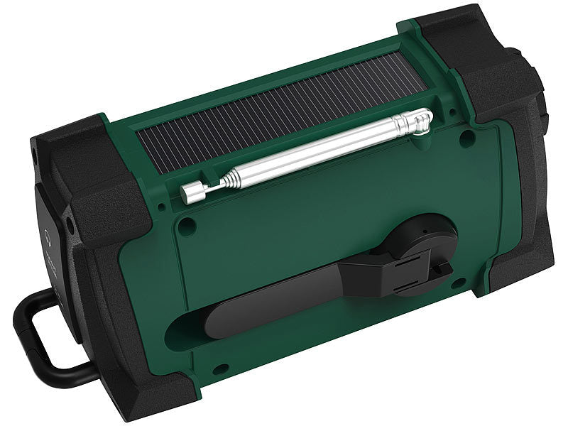 infactory Mobiles Kurbelradio mit DAB+, EWF-Funktion, Solarpanel, LED, USB Elektroniktrade Switzerland