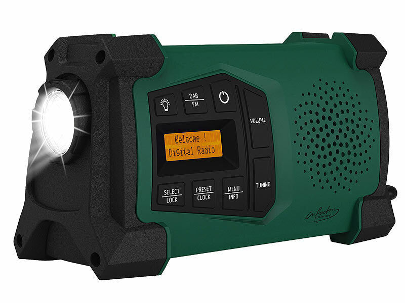 infactory Mobiles Kurbelradio mit DAB+, EWF-Funktion, Solarpanel, LED, USB Elektroniktrade Switzerland