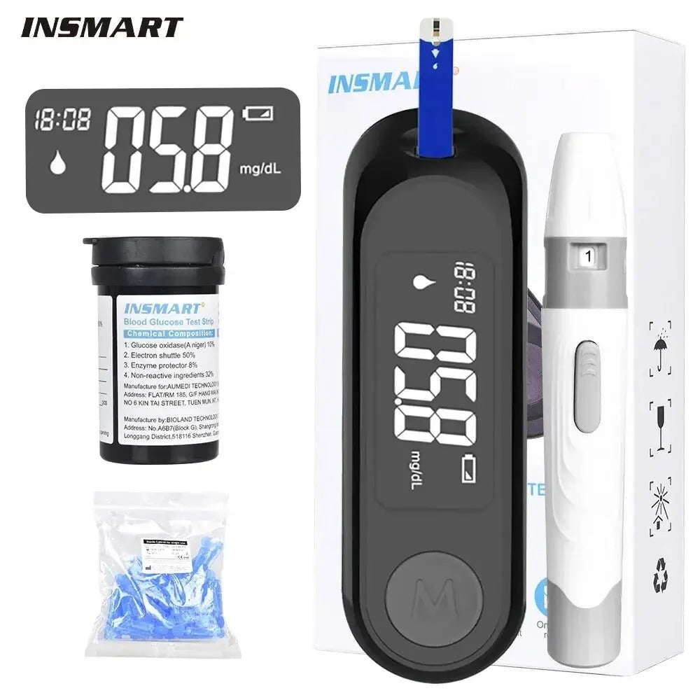 Insmart Blutzucker messgerät Diabetes-Testkit mit 50 Teststreifen G-520 elektroniktrade Switzerland