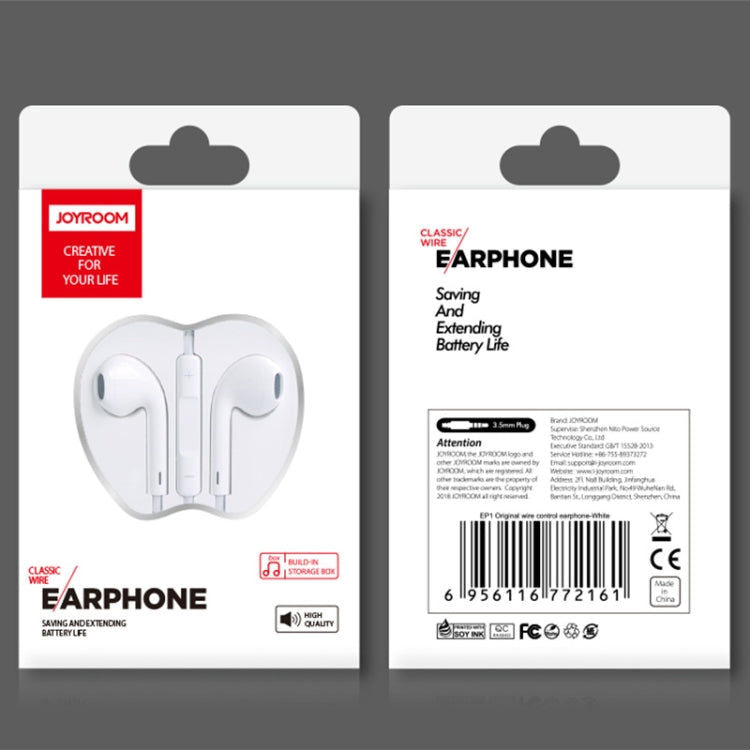 Joyroom 1,2 m 3,5 mm Stecker Kabelsteuerung In-Ear-Kopfhörer (weiß) elektroniktrade Switzerland
