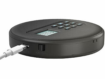 auvisio Tragbarer CD-Player mit Akku, Lautsprecher, Bluetooth, USB-Player, 5 W