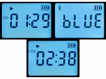 auvisio Tragbarer CD-Player mit Akku, Lautsprecher, Bluetooth, USB-Player, 5 W