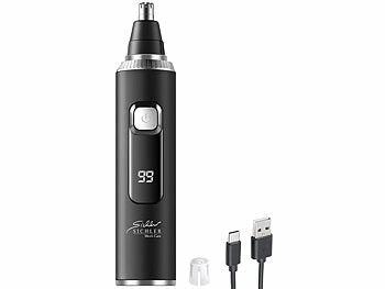 Nasenhaartrimmer: Sichler Beauty 2in1-Akku-Nasen- und Ohrenhaar-Trimmer mit Schutzkappe, 120 Min., IPX6 erhältlich auf eMall
