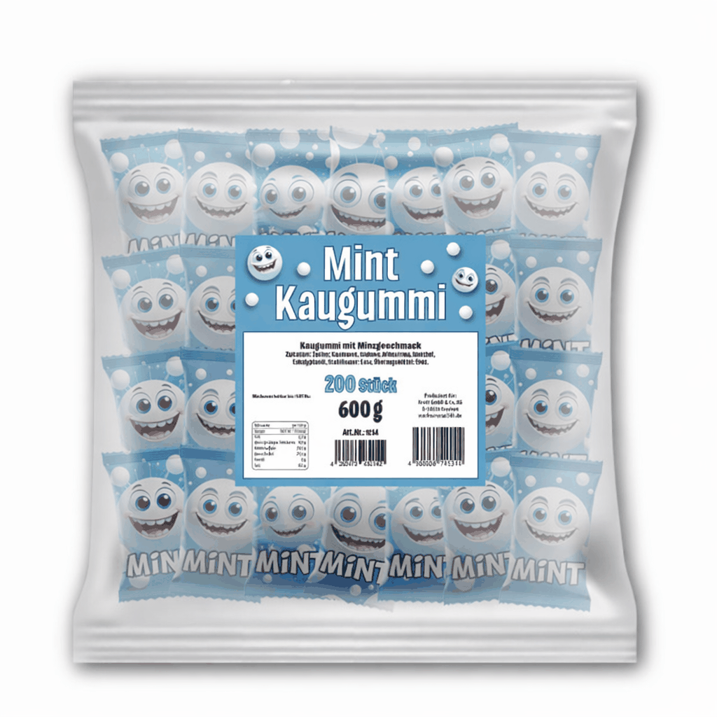 Krottis 200 x Kaugummi "Mint" 600g Elektroniktrade Switzerland