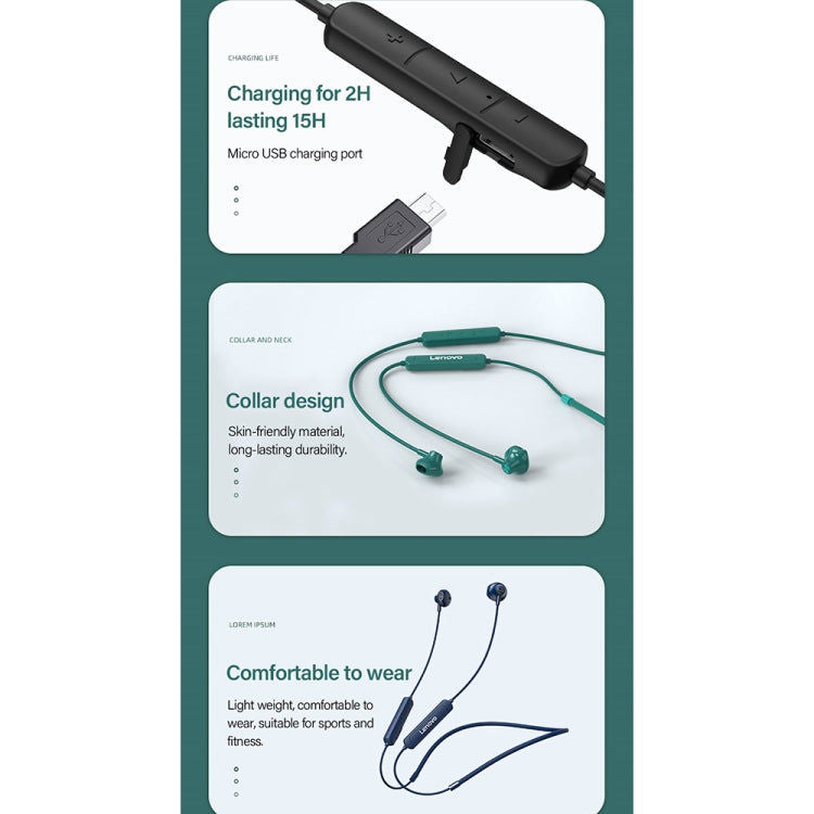 Lenovo Lenovo SH1 Bluetooth-Kopfhörer, unterstützt Anruf Funktion - Schwarz/Blau Elektroniktrade Switzerland