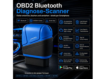 Lescars Lescars OBD2-Adapter mit KI-gestützter Fehlerdiagnose, App für iOS und Android elektroniktrade Switzerland