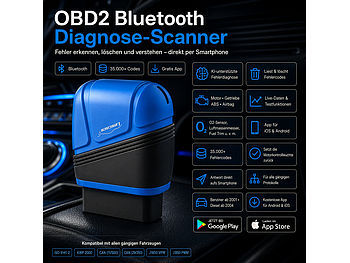 Lescars Lescars OBD2-Adapter mit KI-gestützter Fehlerdiagnose, App für iOS und Android elektroniktrade Switzerland