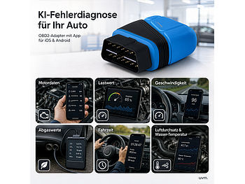 Lescars Lescars OBD2-Adapter mit KI-gestützter Fehlerdiagnose, App für iOS und Android elektroniktrade Switzerland