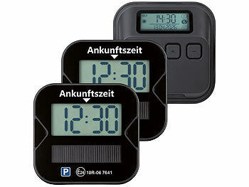 Lescars Lescars StVO Parkscheiben: 2er-Set Solar-Parkscheiben: mit ECE-Zulassung, Akku und 2 Displays elektroniktrade Switzerland