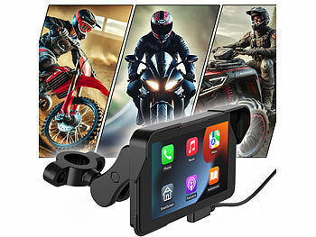 Lescars Motorrad-Navi-Display mit 5"/12 cm, CarPlay- & Android Auto-kompatibel Elektroniktrade Switzerland