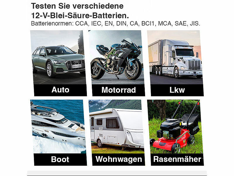 Lescars Professioneller 2in1-OBD2-Scanner und Batterie-Tester, HD-Farbdisplay Elektroniktrade Switzerland