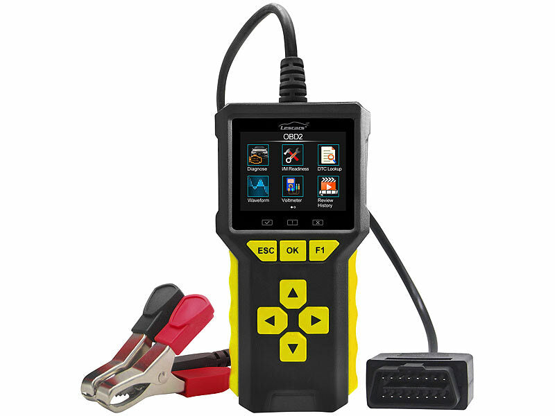 Lescars Professioneller 2in1-OBD2-Scanner und Batterie-Tester, HD-Farbdisplay Elektroniktrade Switzerland
