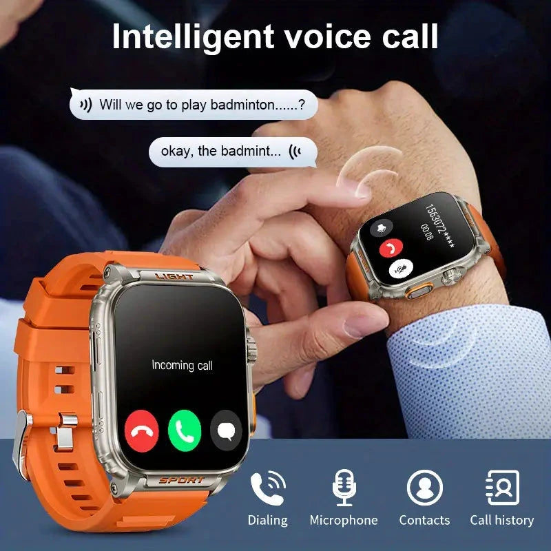 Lige LIGE Smartwatch - HD LED Display, Über 70 Sportmodi, Schlaf- & Kompass-Tracker Orange Elektroniktrade Switzerland