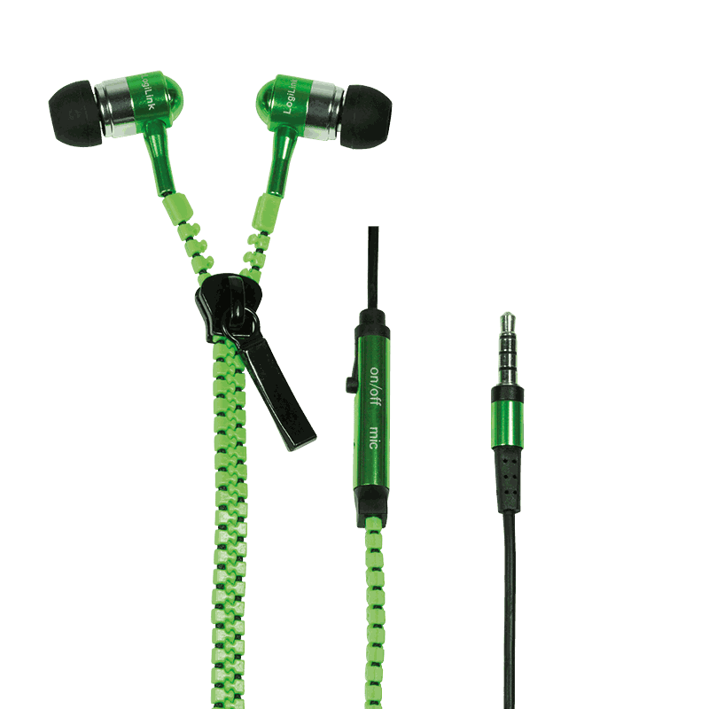 LogiLink LogiLink Headset Kopfhörer In-Ear Neon-Grün Handy Smartphone Kabel 3,5mm elektroniktrade Switzerland