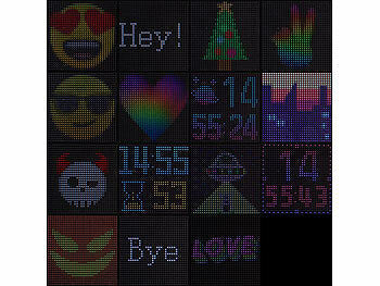 Luminea Digitales, programmierbares LED-Display, 32 x 32 LEDs, App, USB Elektroniktrade Switzerland