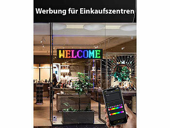 Luminea Programmierbare flexible LED-Anzeigetafel, 1.824 LEDs, 59 x 12 cm, App elektroniktrade Switzerland