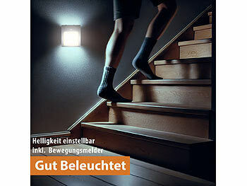 Lunartec 2er-Set Steckdosen-LED-Nachtlicht, dimmbar, Bewegungs- & Lichtsensor Elektroniktrade Switzerland