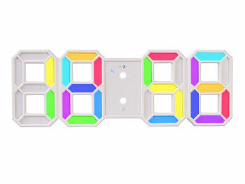 Lunartec Digitale USB-LED-Tisch- & Wanduhr, große 7-Segment-Ziffern, Wecker,RGB Elektroniktrade Switzerland