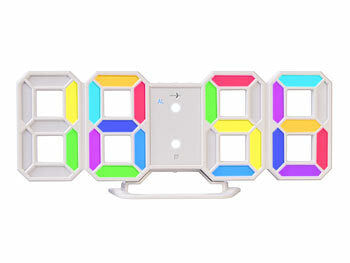 Lunartec Digitale USB-LED-Tisch- & Wanduhr, große 7-Segment-Ziffern, Wecker,RGB Elektroniktrade Switzerland