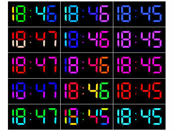 Lunartec Digitale USB-LED-Tisch- & Wanduhr, große 7-Segment-Ziffern, Wecker,RGB Elektroniktrade Switzerland