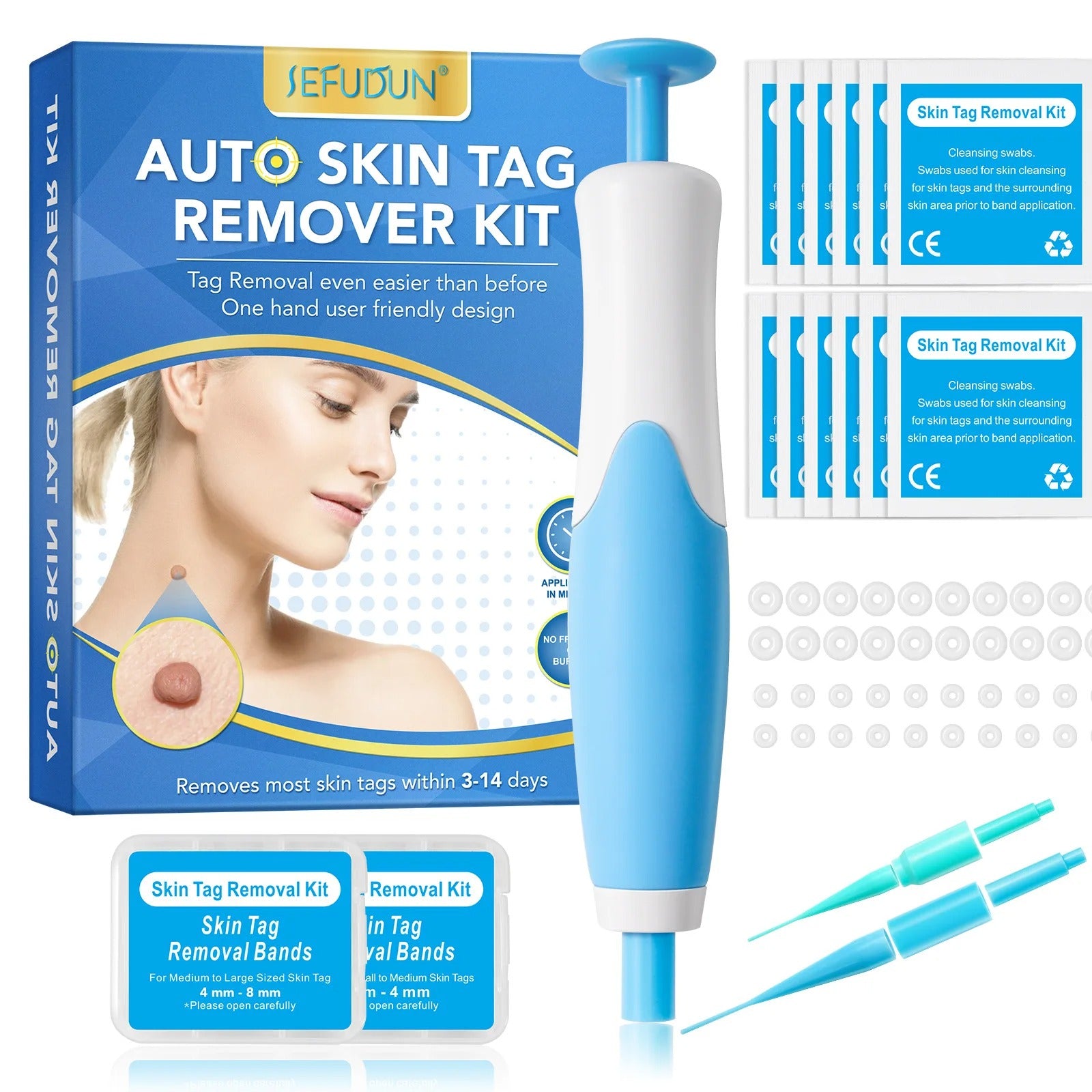 Set zur Entfernung großer & kleiner Stielwarzen mit Tupfern - Skin Tag Remover