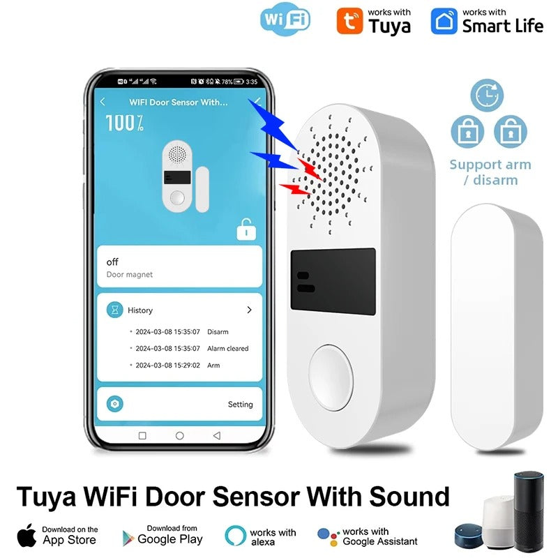 Tuya WiFi Tür & Fenster Sensor mit Sound und Licht