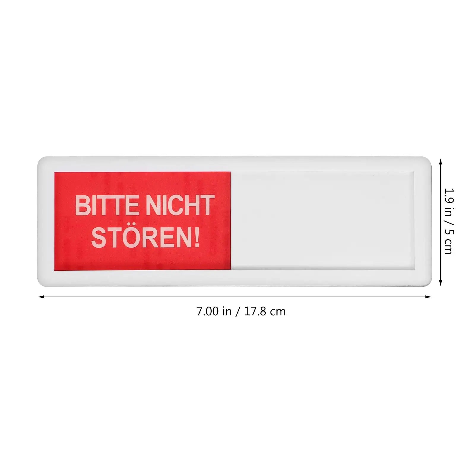 Bitte nicht Stören/ Komm Rein mit Schieber -  Deutsches Türschild Weiss