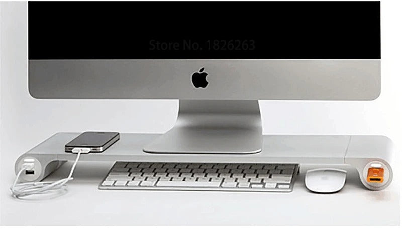 Aluminium-Desktop-Monitor Stand Bar mit 4 x USB 2.0 Anschlüsse ( Gebraucht Artikel )