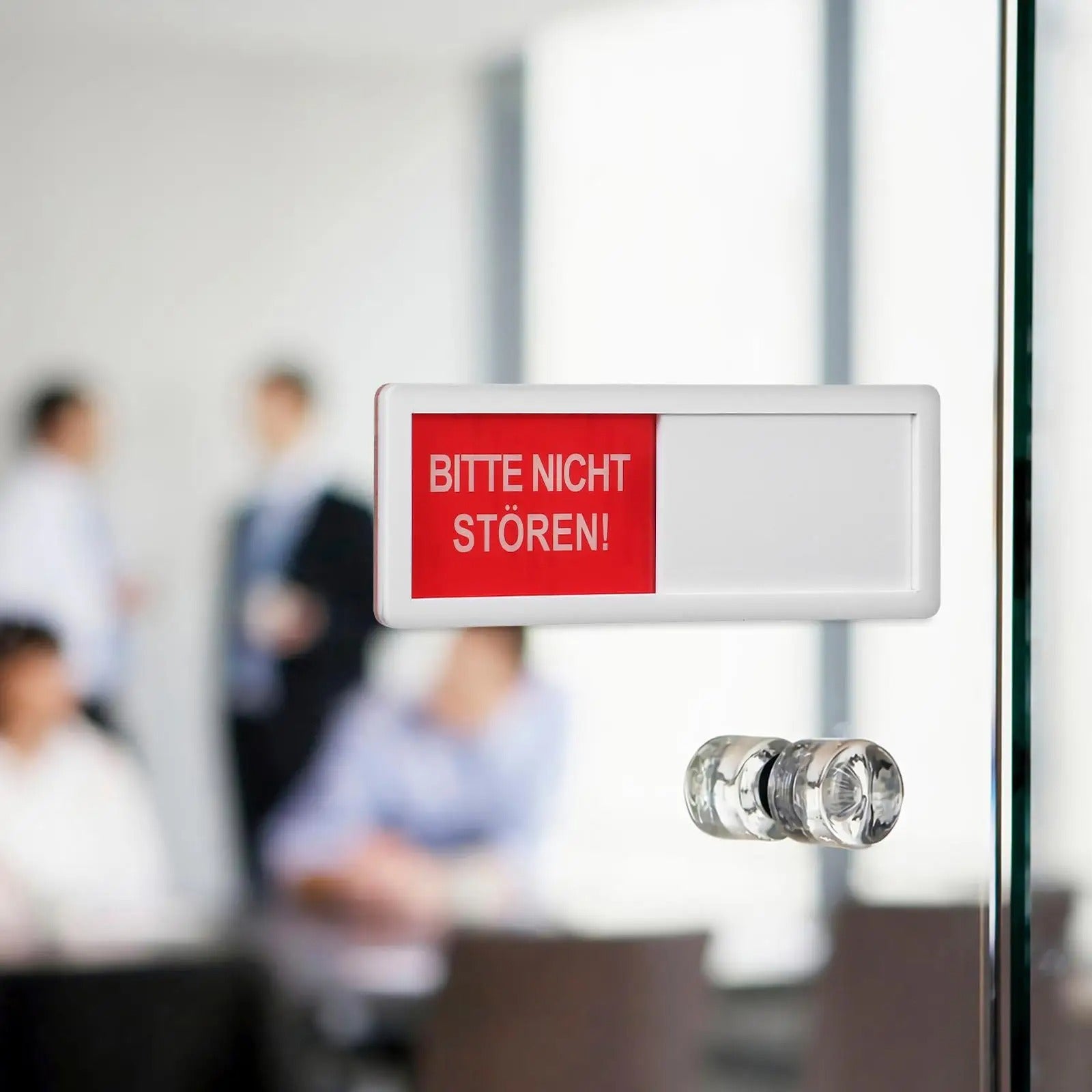 Bitte nicht Stören/ Komm Rein mit Schieber -  Deutsches Türschild Weiss