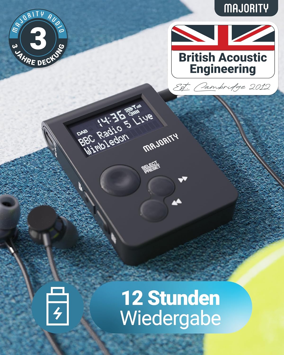 Majority Tragbares DAB+ Radio für die Hosentasche mit Sportclip Elektroniktrade Switzerland