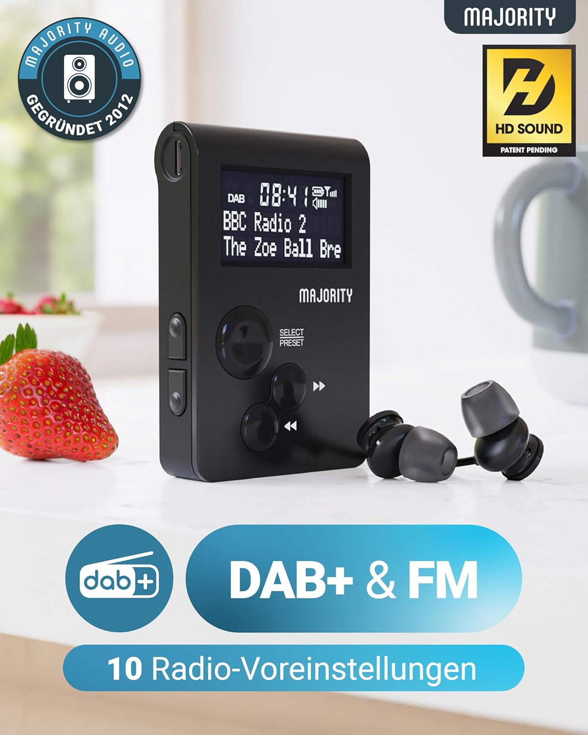 Majority Tragbares DAB+ Radio für die Hosentasche mit Sportclip Elektroniktrade Switzerland