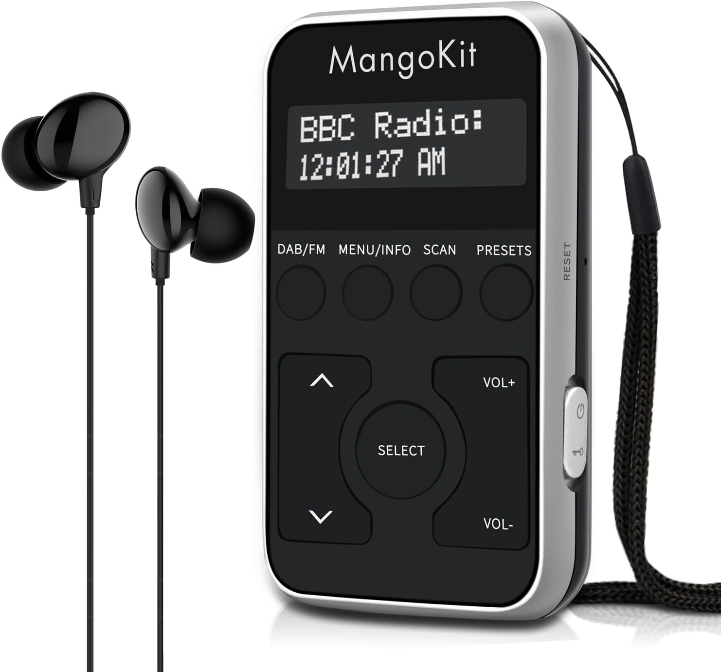 MangoKit Tragbares Mini Taschen FM/ DAB+ Radio mit Kopfhörern und Akkubetrieb elektroniktrade Switzerland