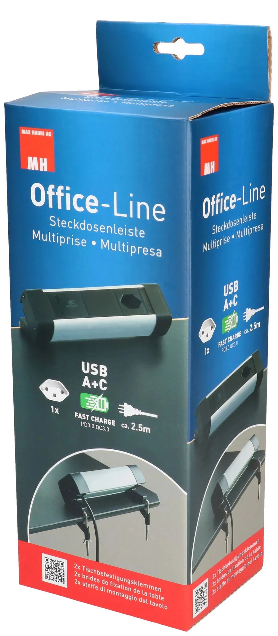 MAX HAURI AG Steckdosenleiste Office Line 1x Typ 13 1x USB A 1x USB C, PD+QC Elektroniktrade Switzerland