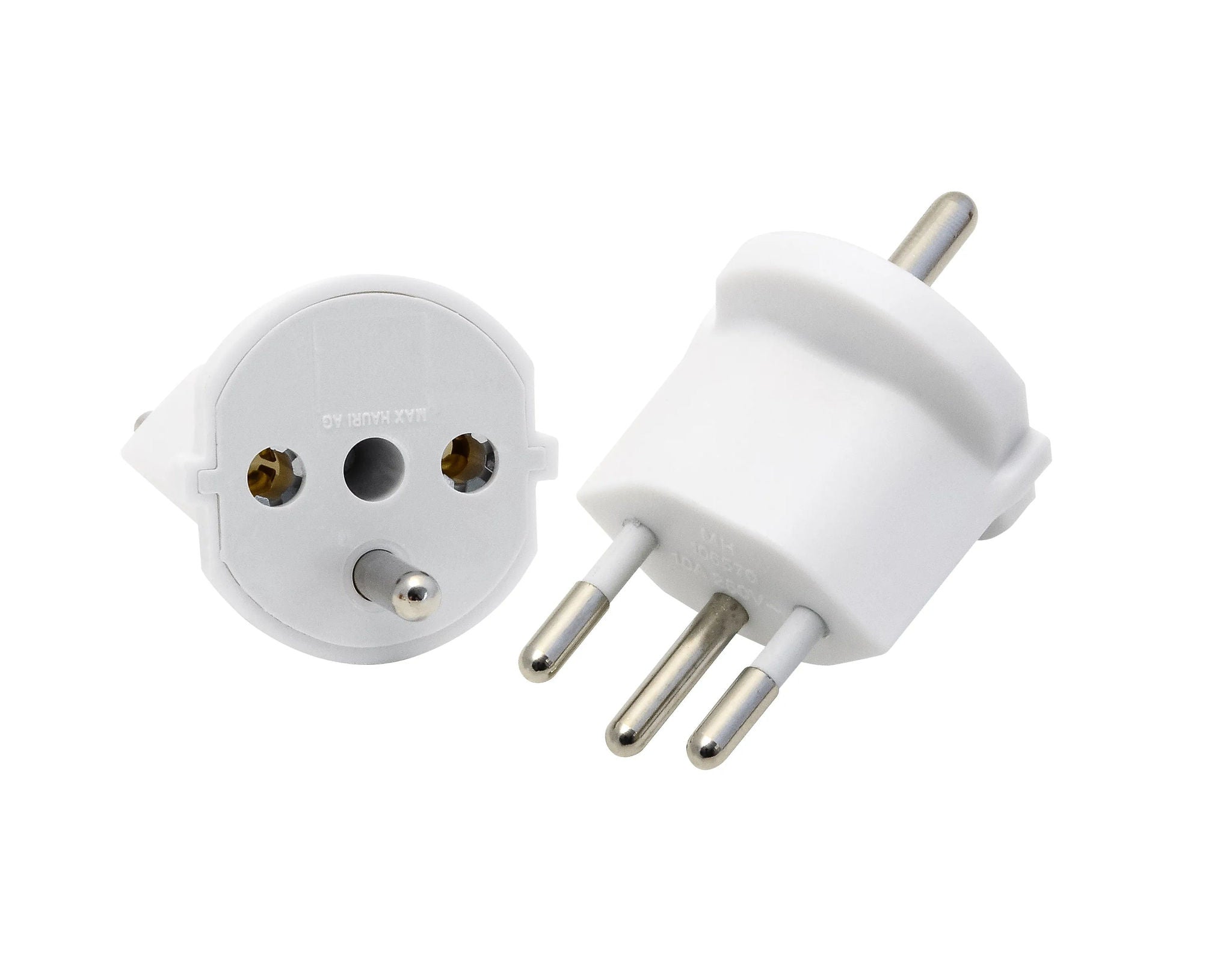 MAX HAURI PLUG Fixadapter Typ 12 / Schuko CEE 7/7 weiss Elektroniktrade Switzerland