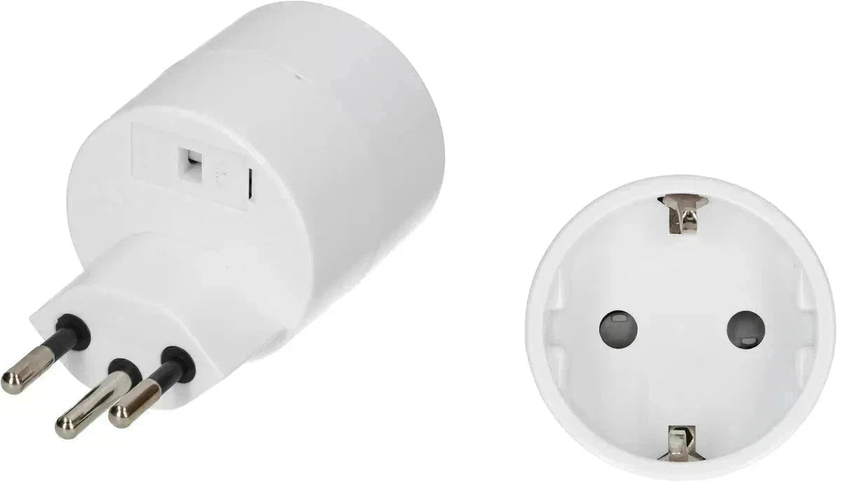 MAX HAURI PLUG Reiseadapter asymmetrisch Stecker: Typ 12 / Kupplung: Schuko - Schweiz elektroniktrade Switzerland