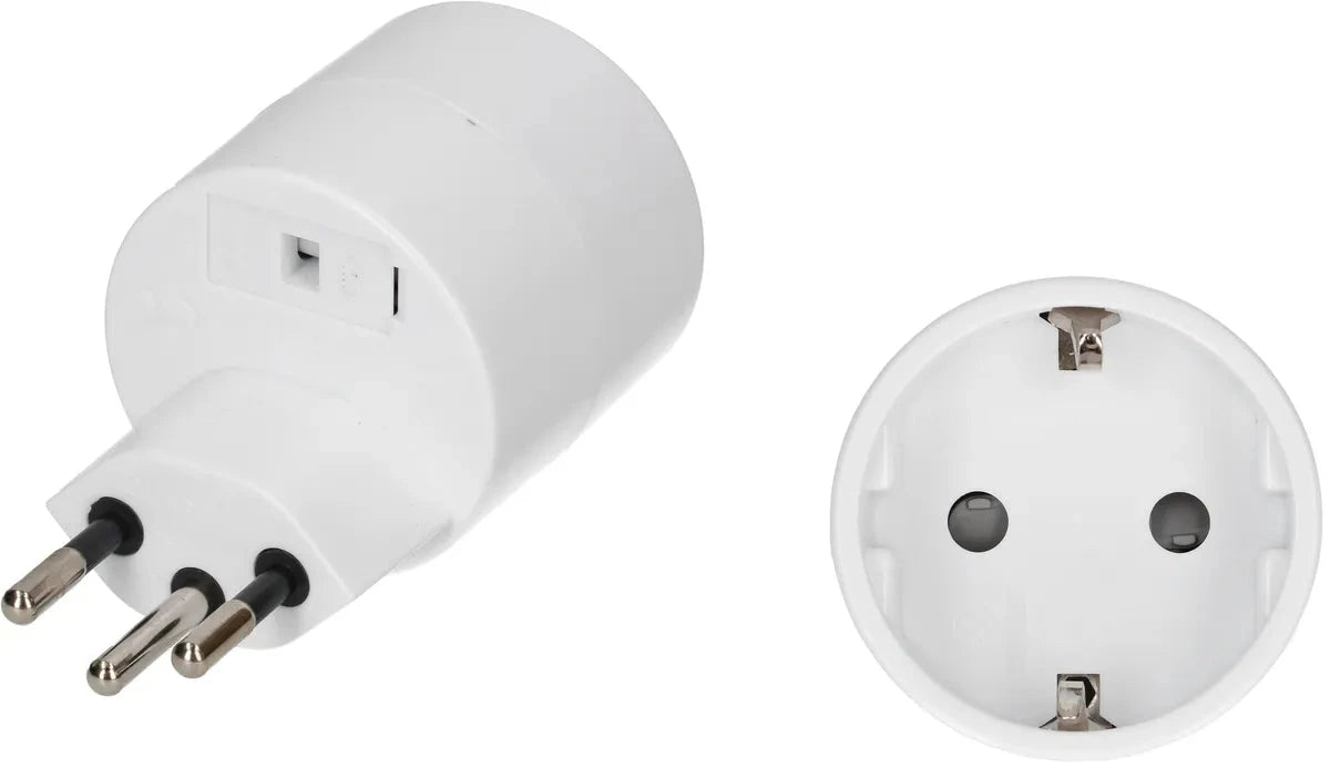 MAX HAURI PLUG Reiseadapter asymmetrisch Stecker: Typ 12 / Kupplung: Schuko - Schweiz Elektroniktrade Switzerland