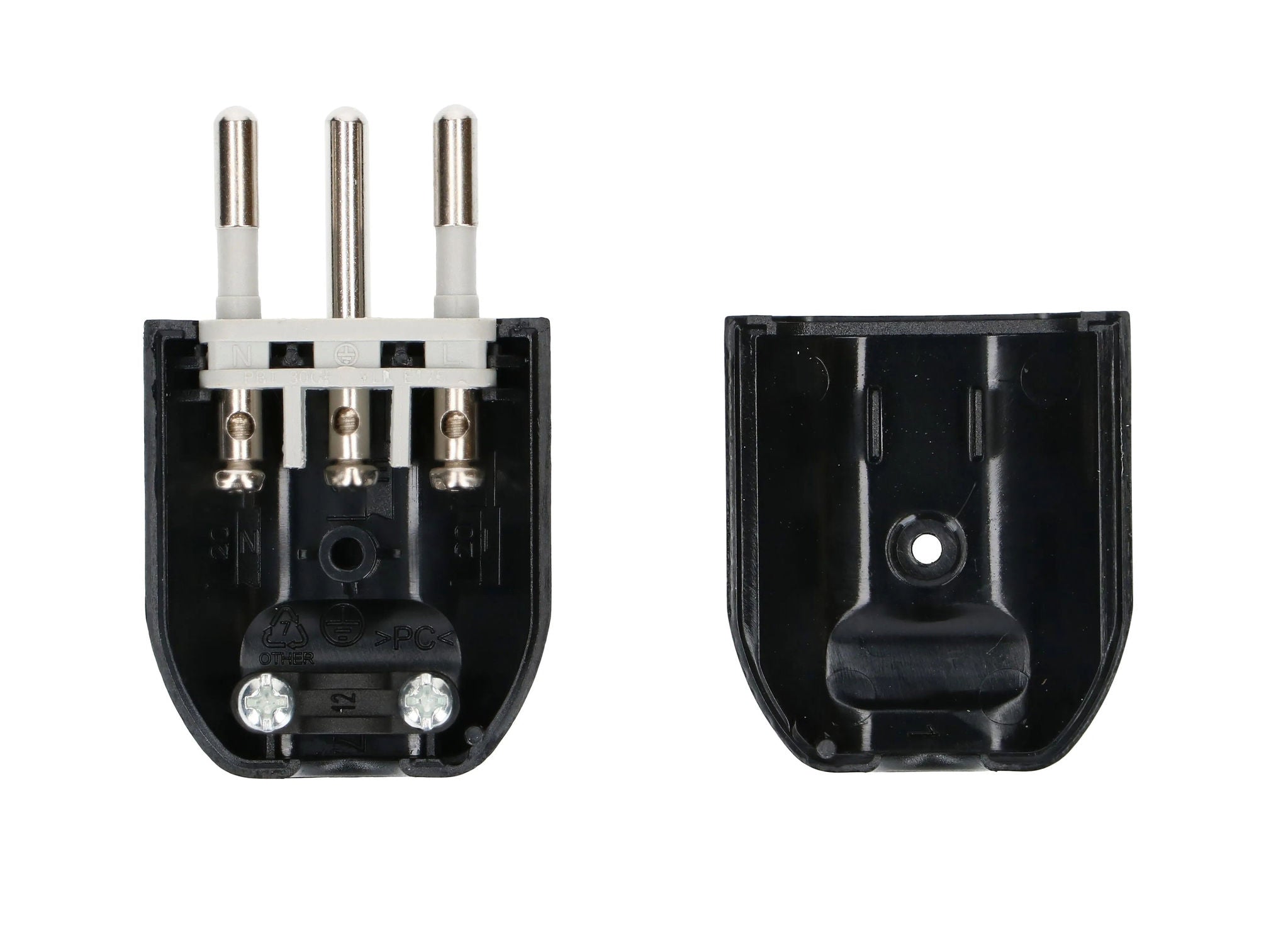 MAX HAURI PLUG Stecker MH Typ 12 3-polig schwarz / weiss Elektroniktrade Switzerland