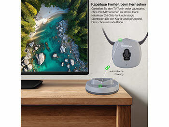 newgen medicals Digitaler TV-Funkkopfhörer und Hörverstärker, 2,4 GHz, bis 100 dB Elektroniktrade Switzerland